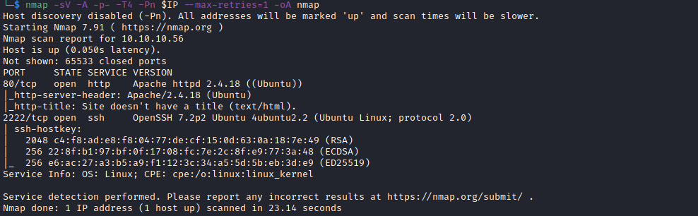 shocker nmap scan